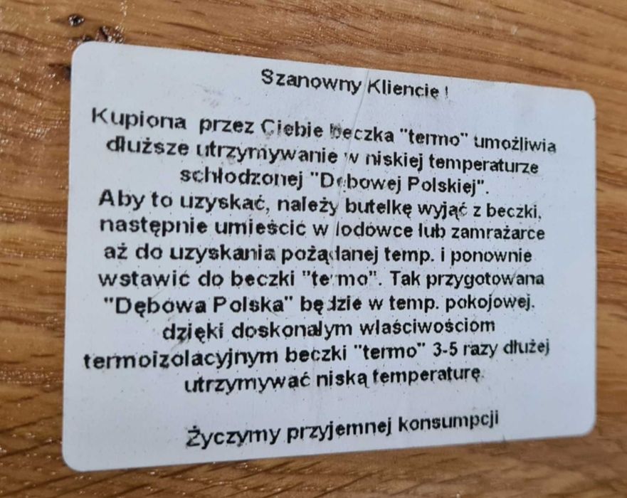 Dębowa beczka "termo"