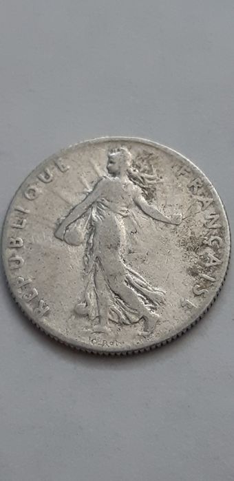 Francja 50 centymów 1909 - srebro - real foto