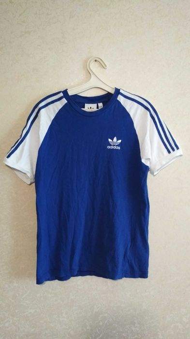 Женская мужкая футболка Adidas (S-M-L-XL) с лампасами Original 7шт