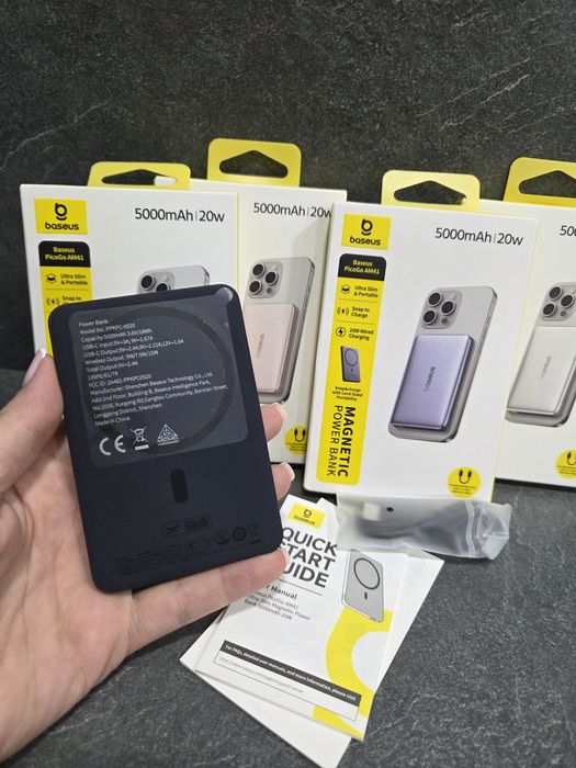 Павербанк  Baseus PicoGo AM41 Ultra-Slim Magnetic Power Bank 5000mAh, магнітний павербанк, ультра тонкий та компактний