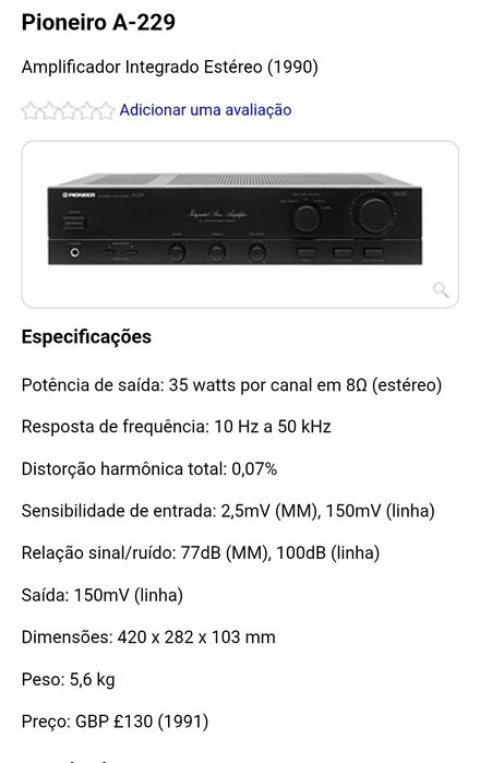 Amplificador Pioneer A-229