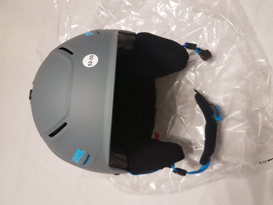 NOWY Kask Narciarski Snowboard Uvex P1us 2.0 Grey Blue Mat rozm.52-55