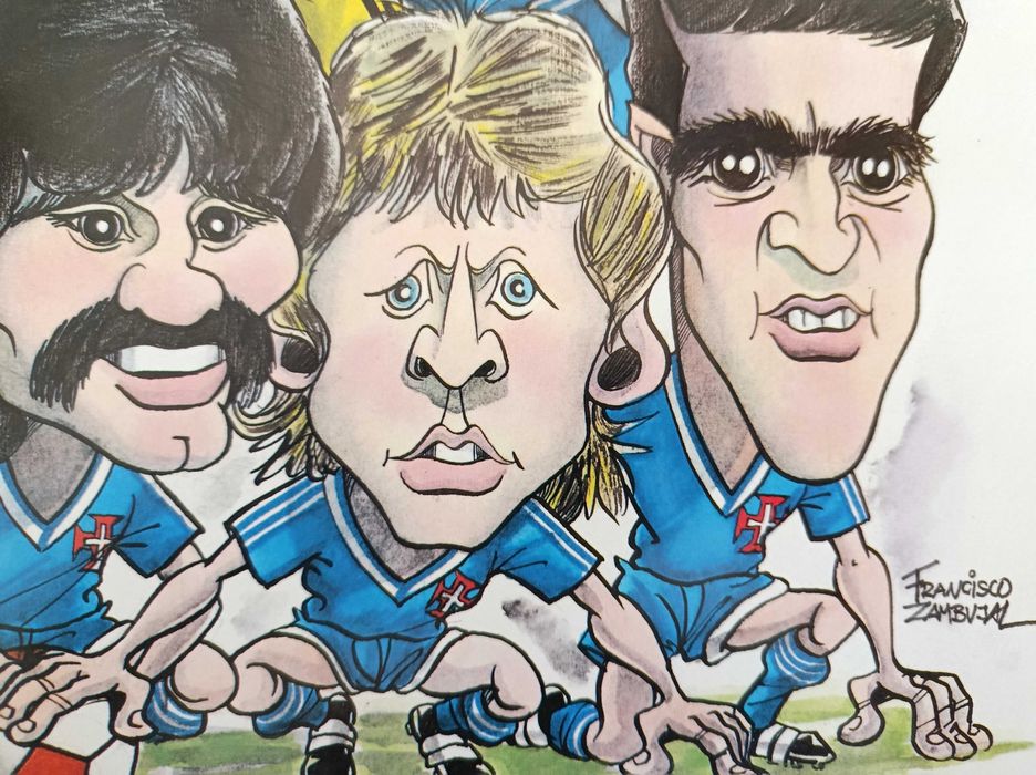 Belenenses - poster gigante vencedor Taça Portugal 1988-89 com caricaturas