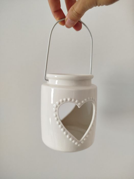 Керамічний ліхтар-підсвічник у формі серця