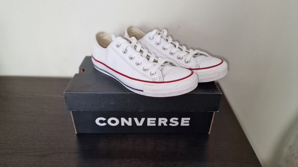 Converse białe SKÓRZANE