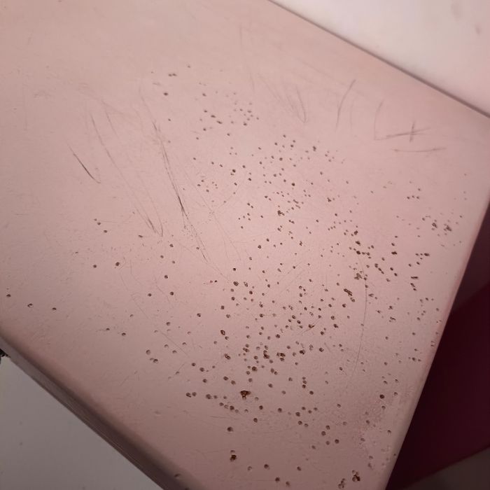 Sekretarzyk biały lite drewno