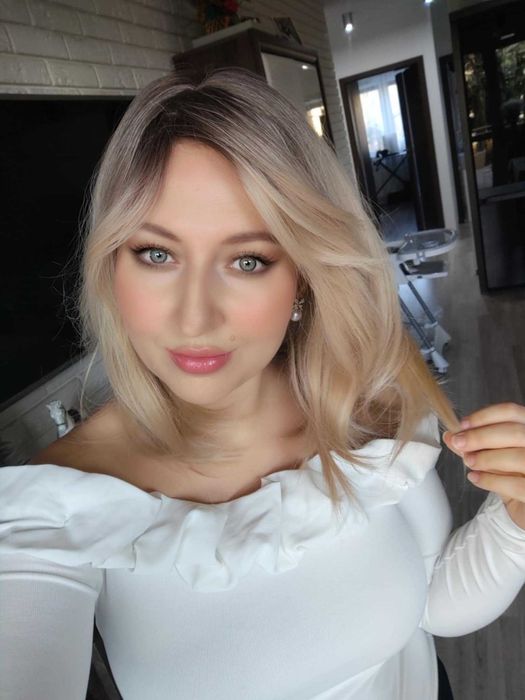 Peruka topper włosy blond ombre 50 cm