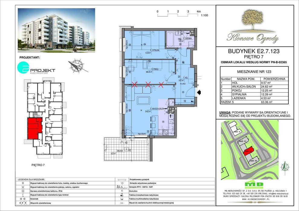 Sprzedam mieszkanie 62,91m2 osiedle Klonowe Ogrody w Płońsku