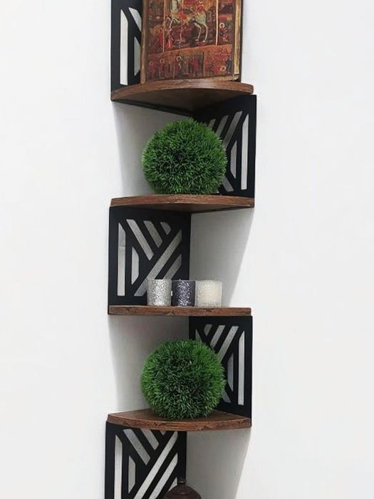 Nowoczesna Ścienna Półka Wisząca Narożna Na Kwiaty Dekoracje Książki