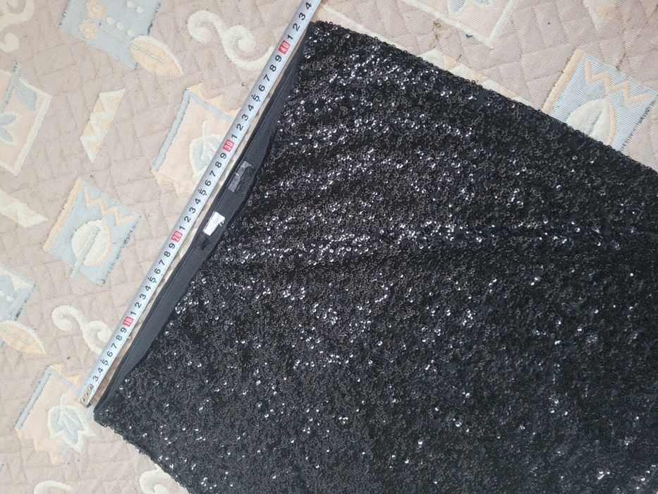 Паєтка тканина паетка ткань черная юбка короткая красивая италия рукод