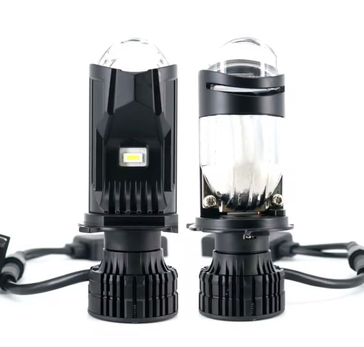 Комплект матричных лед ламп H4 линза дальний ближний свет biled лінза