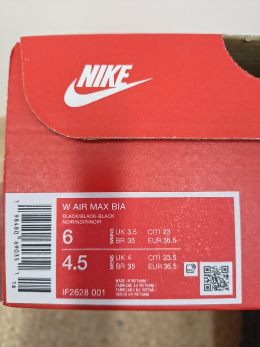 Buty Nike Air Max czarne damskie - 36,5 - 23 cm - nowe