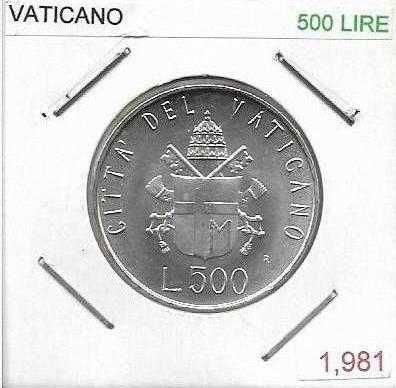 Vaticano - - - 500 Lire - 1981 - -- João Paulo II - - - Moeda de Prata