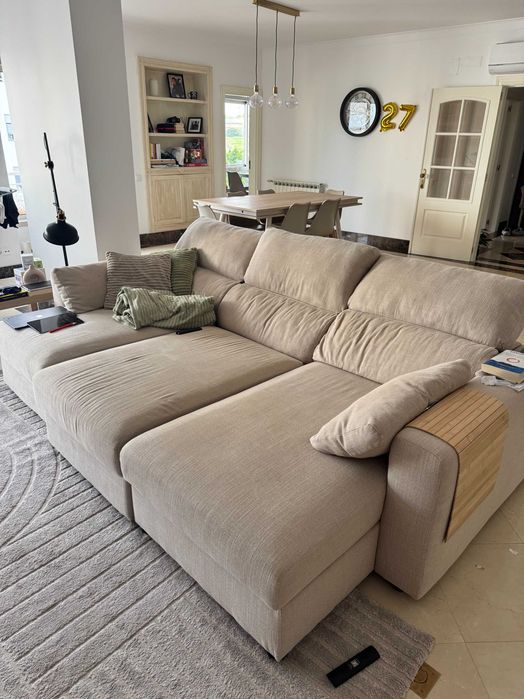 Sofá IKEA ESKILSTUNA 3 lugares c/ chaise longue – bege