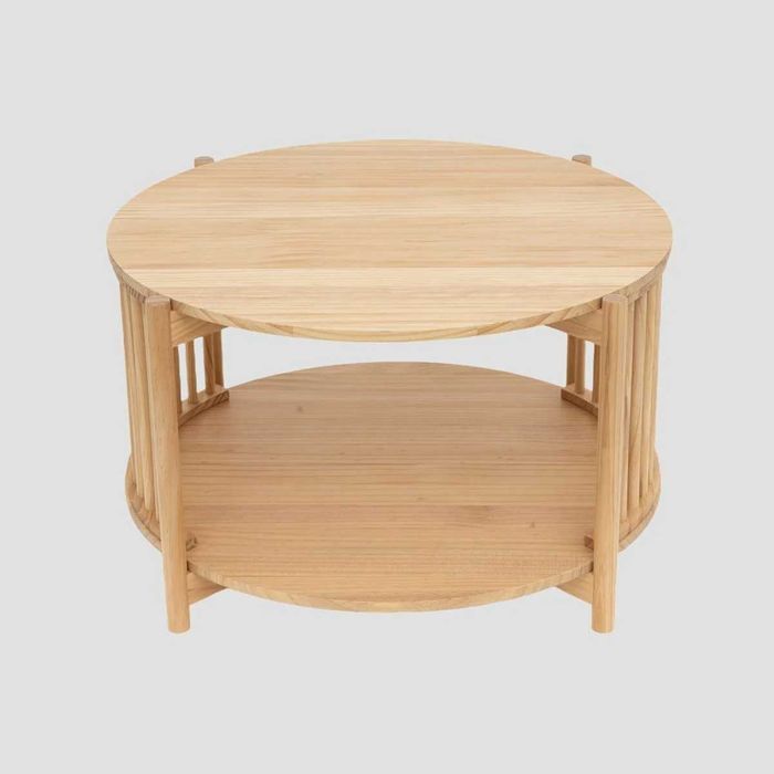 Stolik kawowy ALMA drewniany naturalny 80x80x45 cm