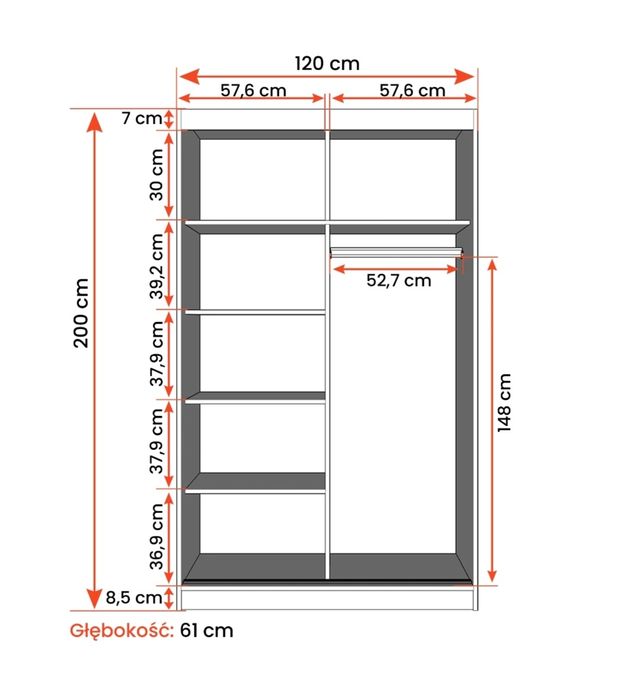 Szafa  przesuwna Neomi  120 cm