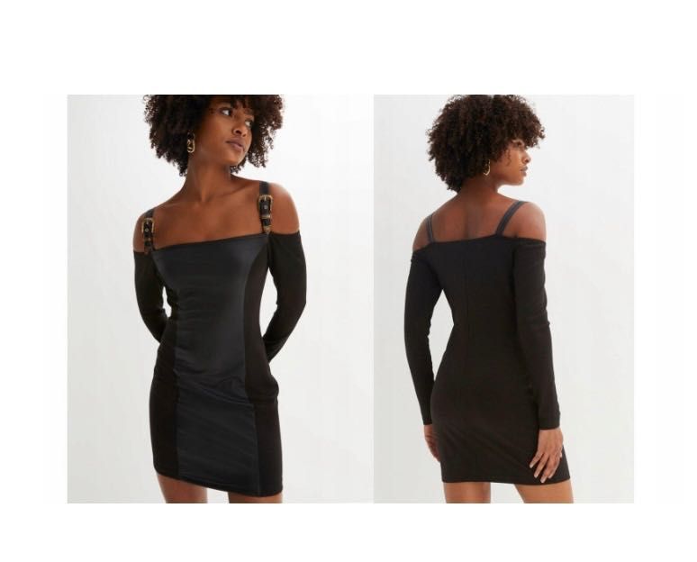 Sukienka z wstawkami z eko skóry