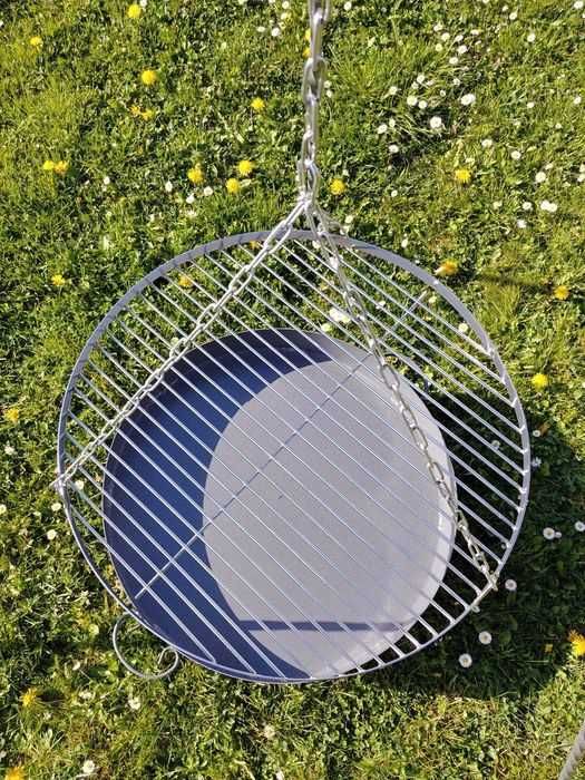 Nowy Grill ogrodowy trójnóg. Ruszt nierdzewny 60cm.