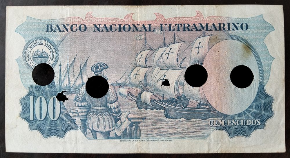 Nota 100$ 1959 Índia Portuguesa Excelente Estado Rara