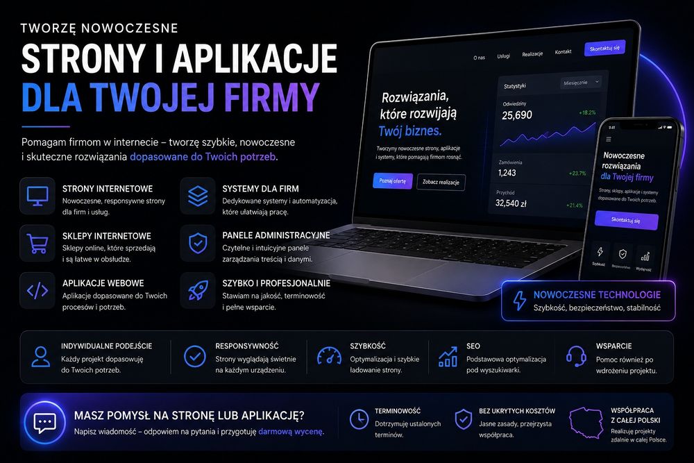 Nowoczesne strony internetowe i aplikacje