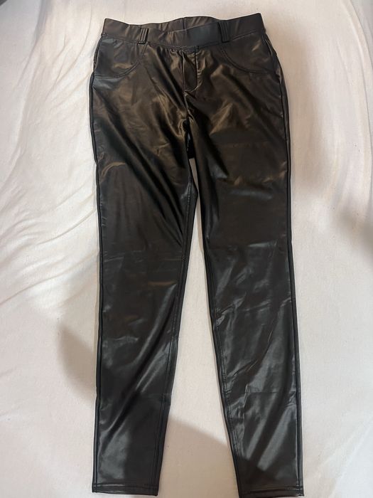 legginsy roz. M sztuczna skóra