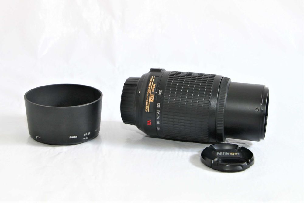 Lente Nikon AF-S 55-200mm VR objetiva em boas condições