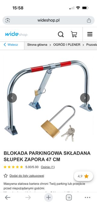 Blokada parkingowa