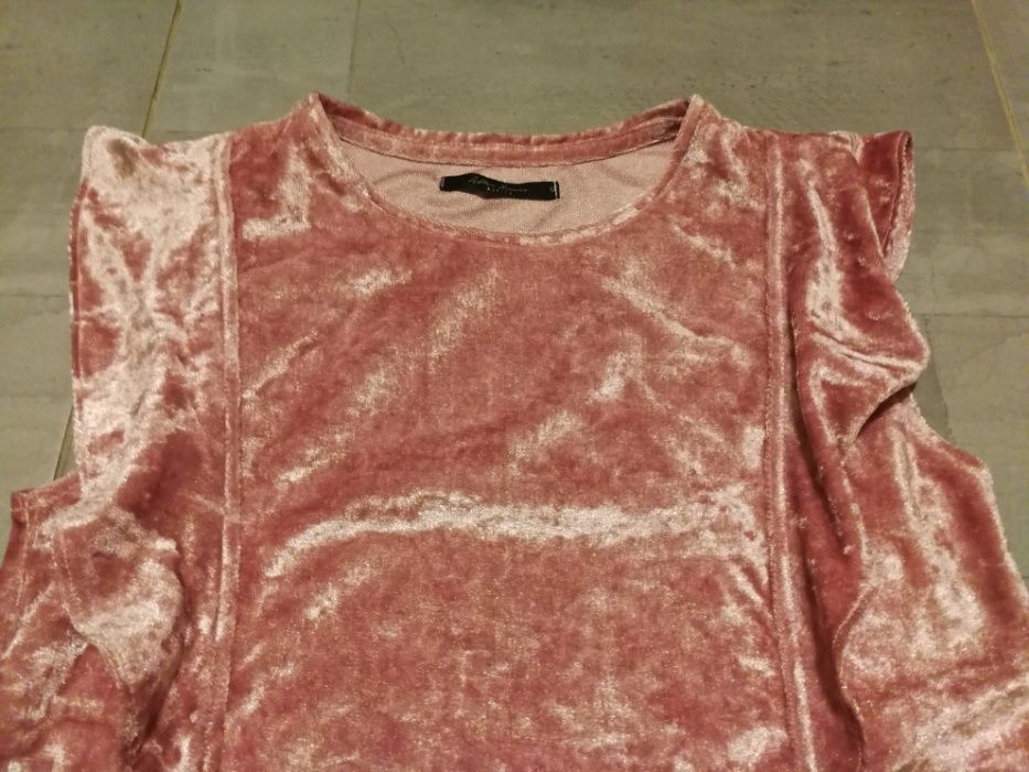 Bluzka elegancka welur różowa Mohito S 36 święta