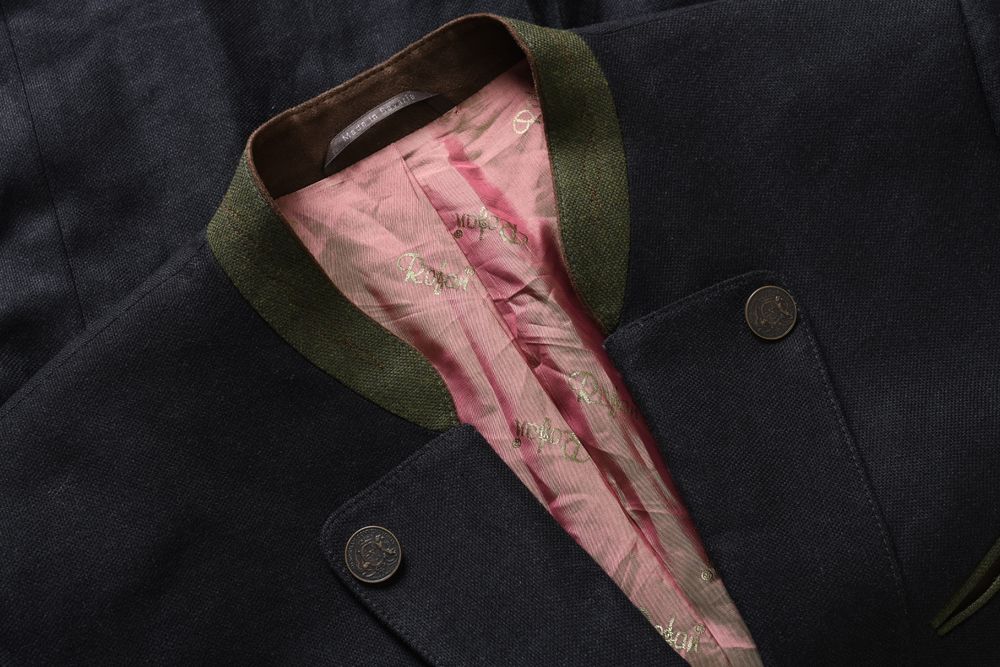 ROFAN TRACHT czarna marynarka męska bawarska myśliwska wełna jedwab 58