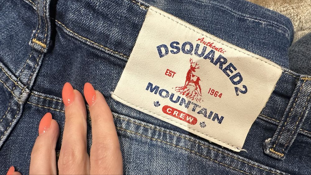 Spodnie jeansowe z przetarciami męskie Dsquared2 / rozm. 46