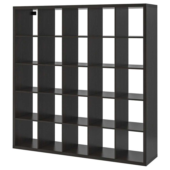 Estante IKEA KALLAX 5x5 (182x182 cm) + Gavetas – Preto-Castanho