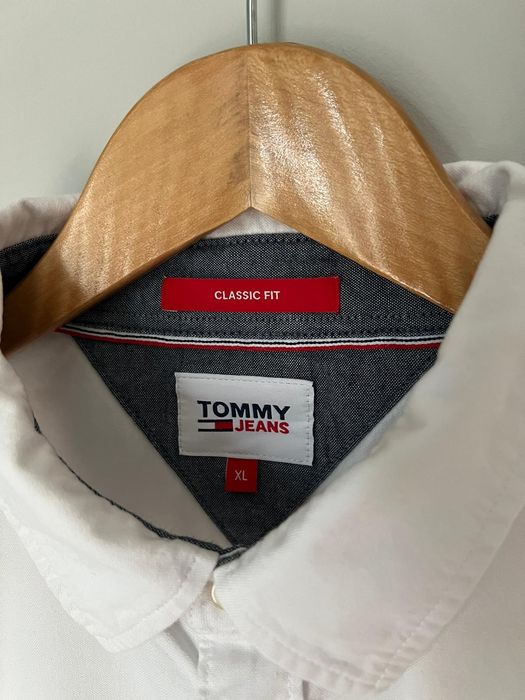 Biała męska koszula z długim rękawem Tommy Jeans XL