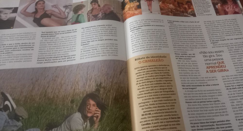 Sofia Aparício Super Model de 2001 a 2011 em capa de revista