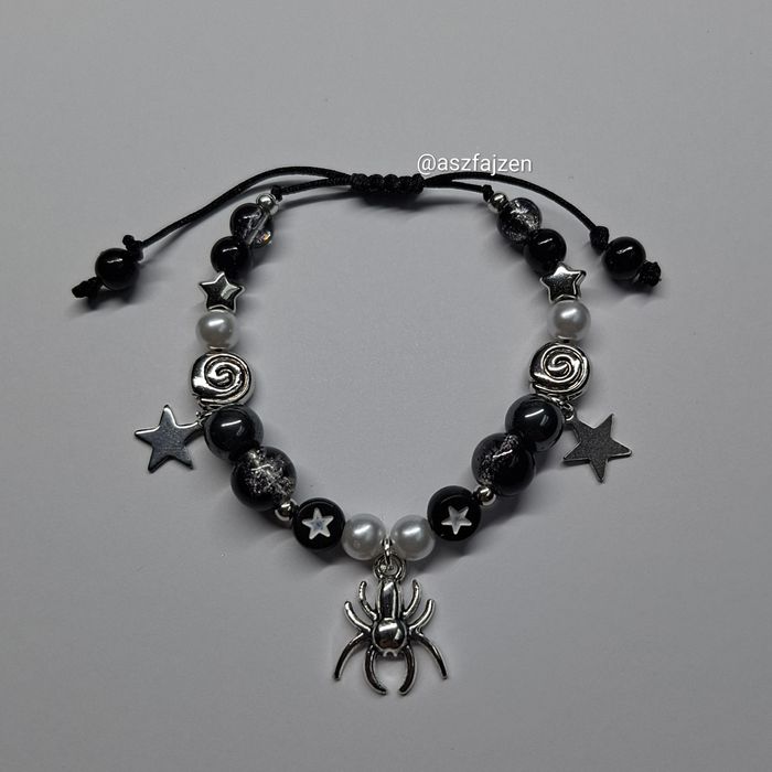 Bransoletka na sznurku Pająk emo goth Gothic Pinterest Alternative