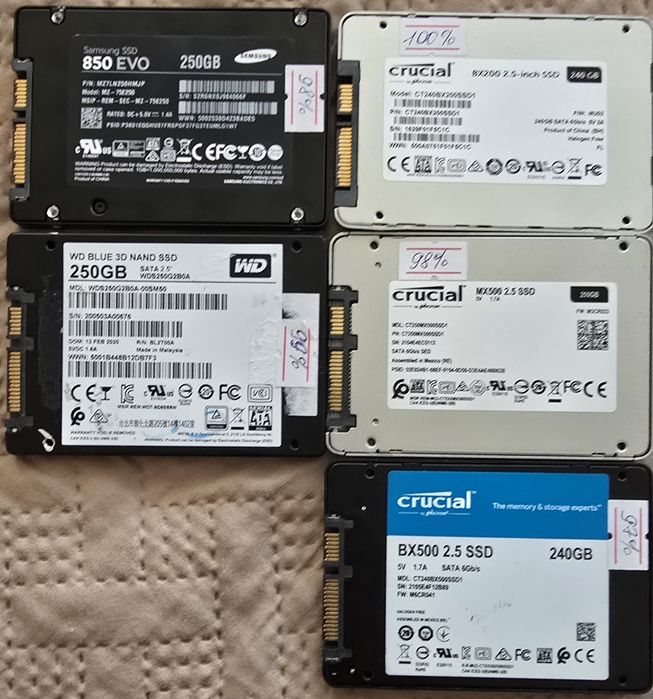 Ssd, ссд сата 240/250 гб Samsung, Crucial, WD BLUE