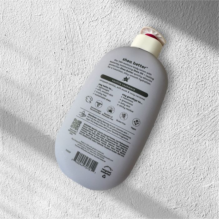 EOS Shea Better Moisture Body Lotion Vanilla Cashmere balsam wanilia