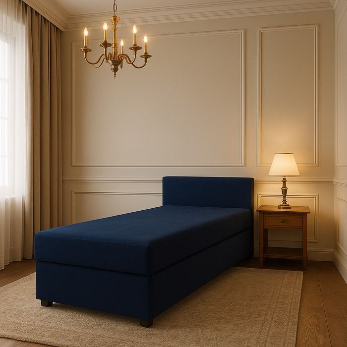 Łóżko , Tapczan  jednoosobowy z pojemnikiem i zaglowiiem