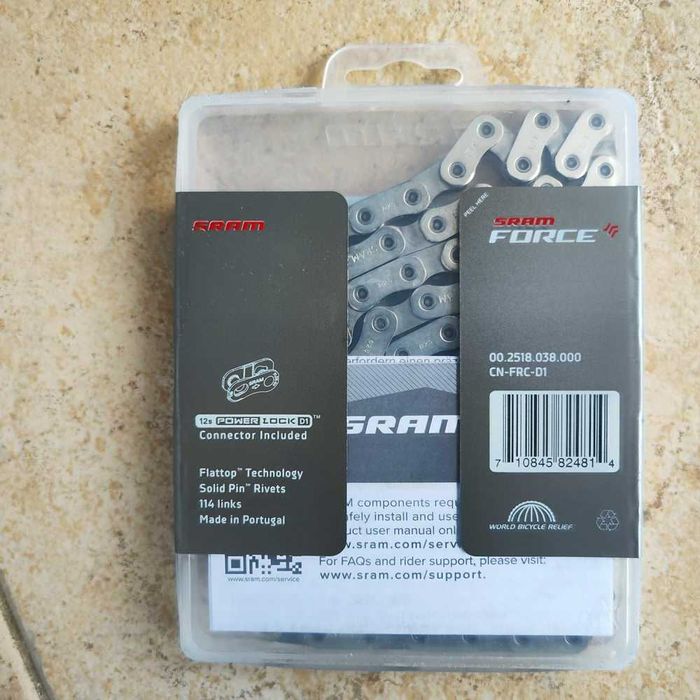 Corrente SRAM Force Flattop 12s com Flattop PowerLock 114 Elos