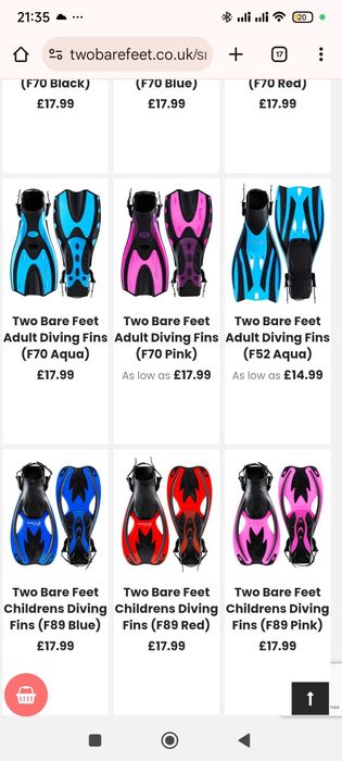 Ласти Two bare feet  37-41 р.