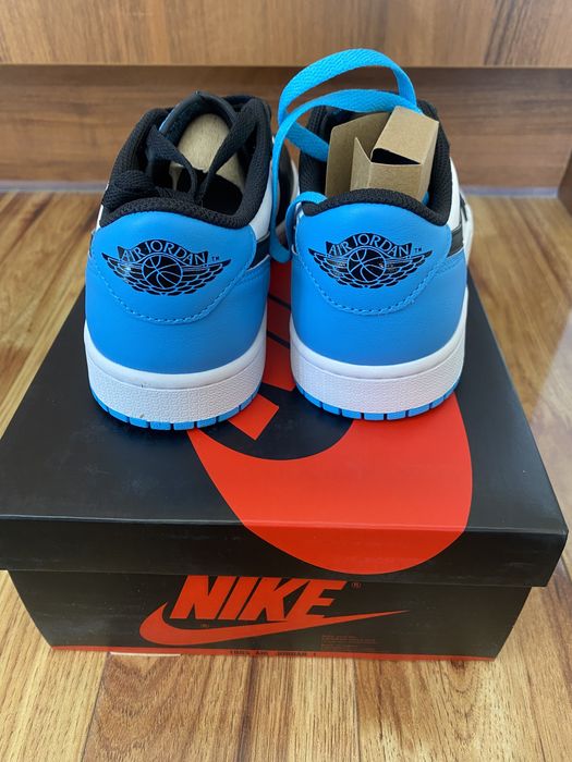 Jordan 1 Low Black Dark Powder Blue 39