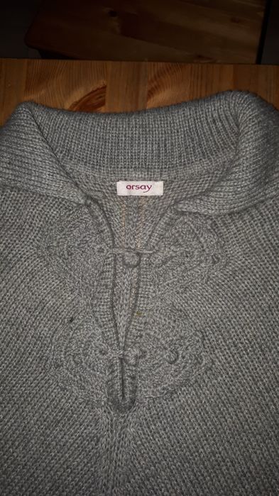 Ponczo/płaszcz/sweter szare