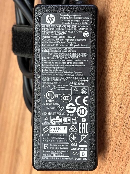Блок живлення для ноутбука HP 45W - 19.5V - 2.31A | 7.4x5.0mm | Б/В