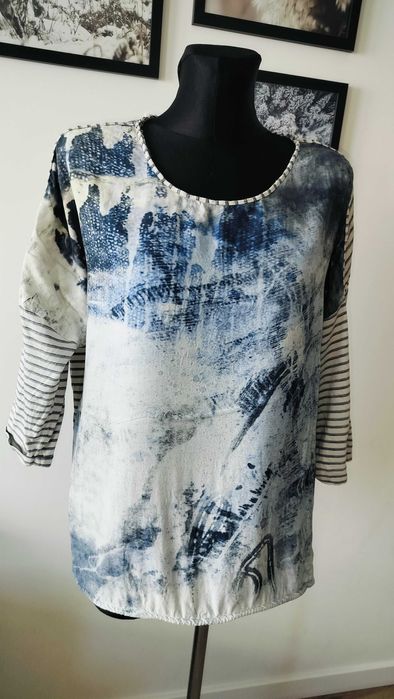 Via Appia Bluzka damska 44 wyrazisty efektowny wzór do jeansów 2XL