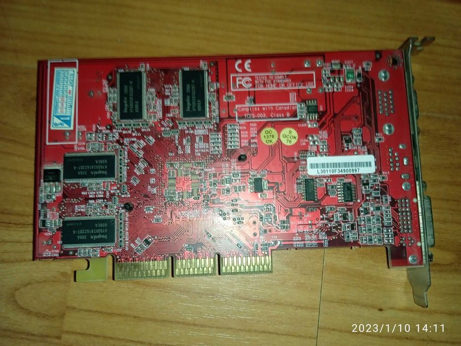 ATI AGP Video Card R9200-128DV (V1.0) Radeon 9200 Rex 128M DVI Rage: 1 ...