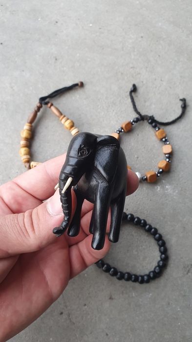 Pulseira madeira africa elefante bijutaria acessórios