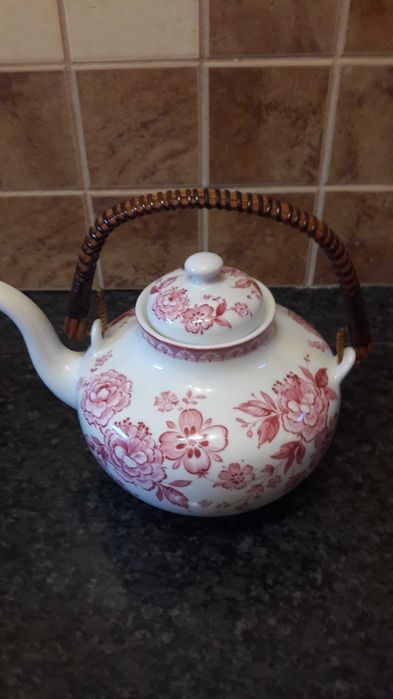 Чайная пара тарелка чайник заварник сливочник сервиз Германия винтаж