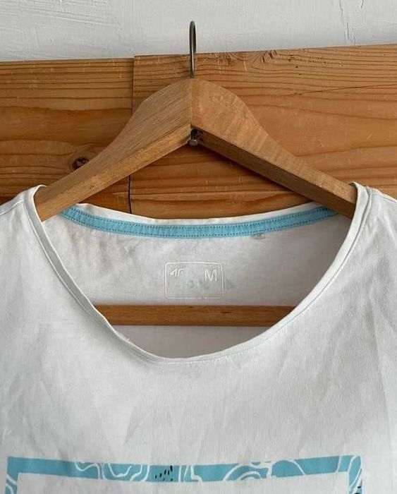 T-shirt koszulka damska logo firmowa 4F basic bawełniana biała M/38