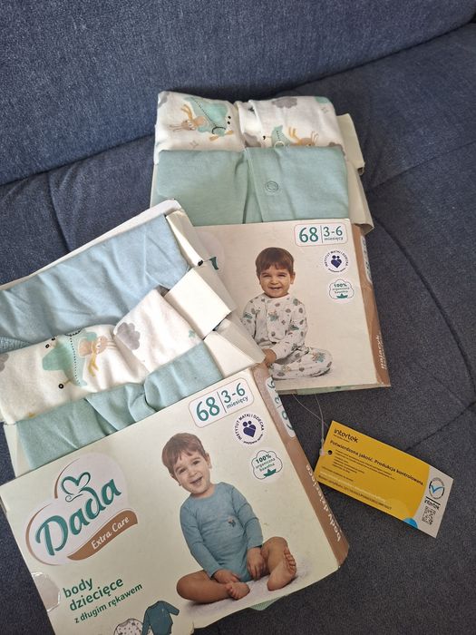 3-6 miesięcy Dada 2x  pajacyk i 3x  body dziecięce