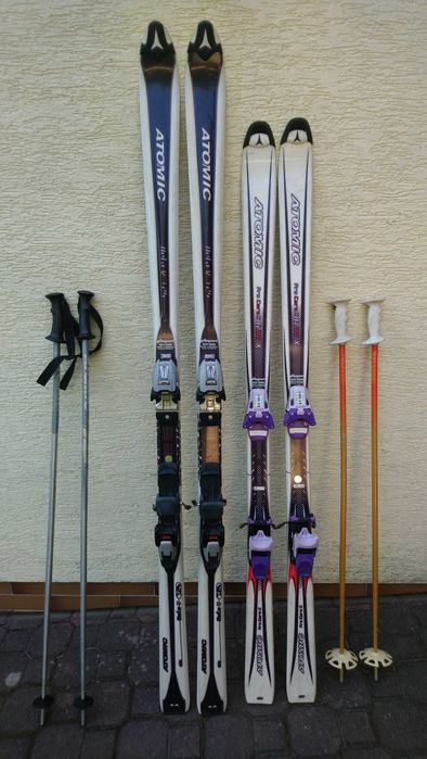 Narty Atomic Beta V 7.24  180 cm używane z wiązaniami + kijki