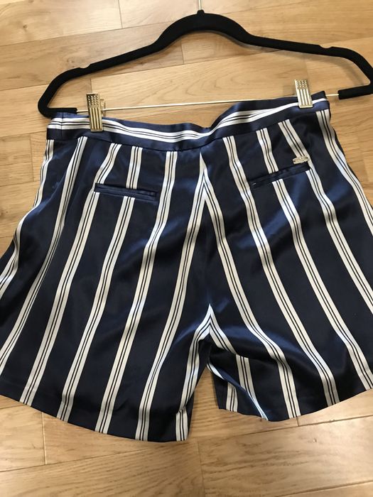 Szorty spodenki krótkie Liu Jo nowe jedwab S paski granat
